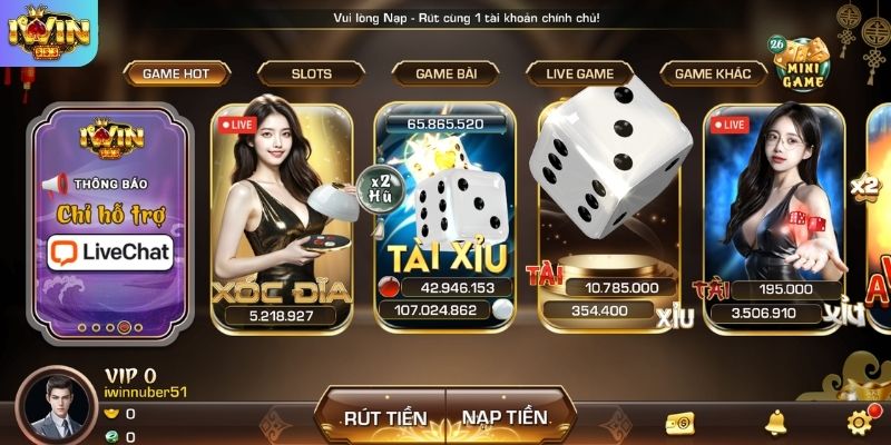 Giao diện IWIN hỗ trợ thao tác một tay mượt mà